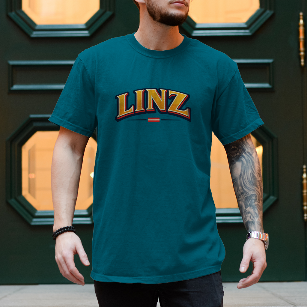 Herren T-Shirt LINZ Vintage College Style – Austria Street Vibes Kollektion