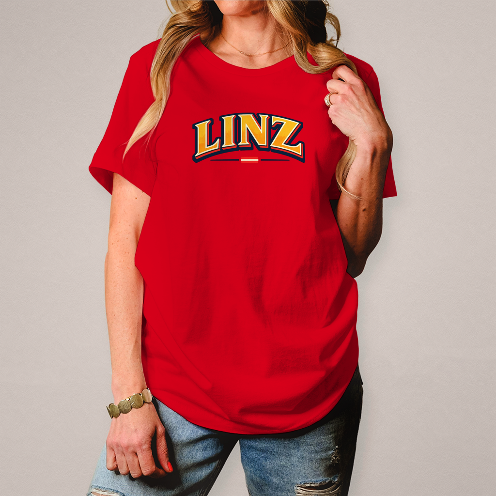 Damen T-Shirt LINZ Vintage College Style – Austria Street Vibes Kollektion