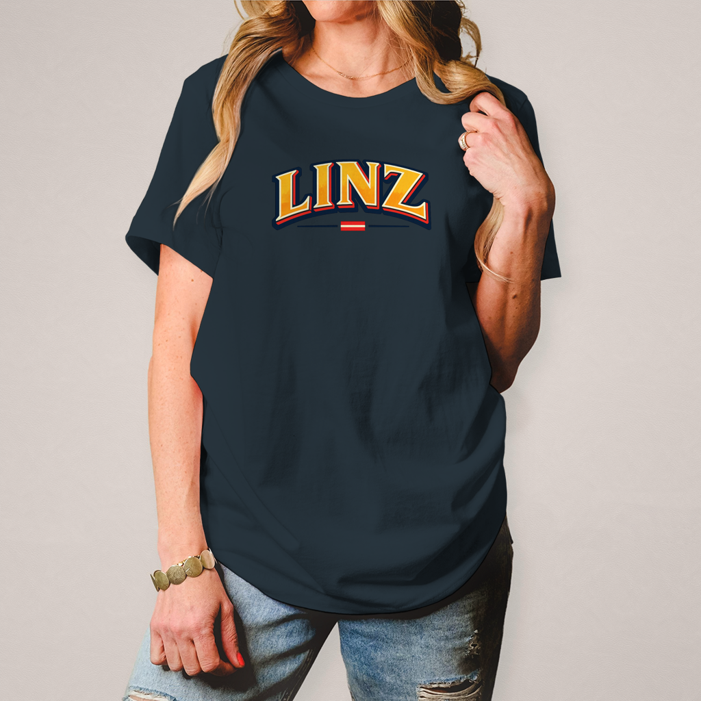 Damen T-Shirt LINZ Vintage College Style – Austria Street Vibes Kollektion