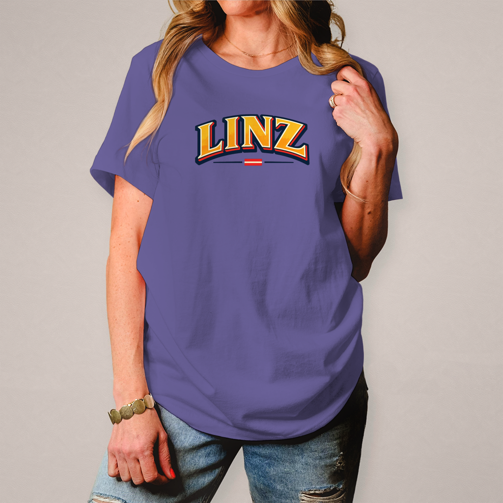 Damen T-Shirt LINZ Vintage College Style – Austria Street Vibes Kollektion
