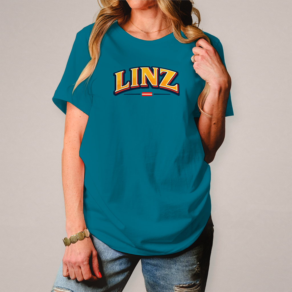 Damen T-Shirt LINZ Vintage College Style – Austria Street Vibes Kollektion