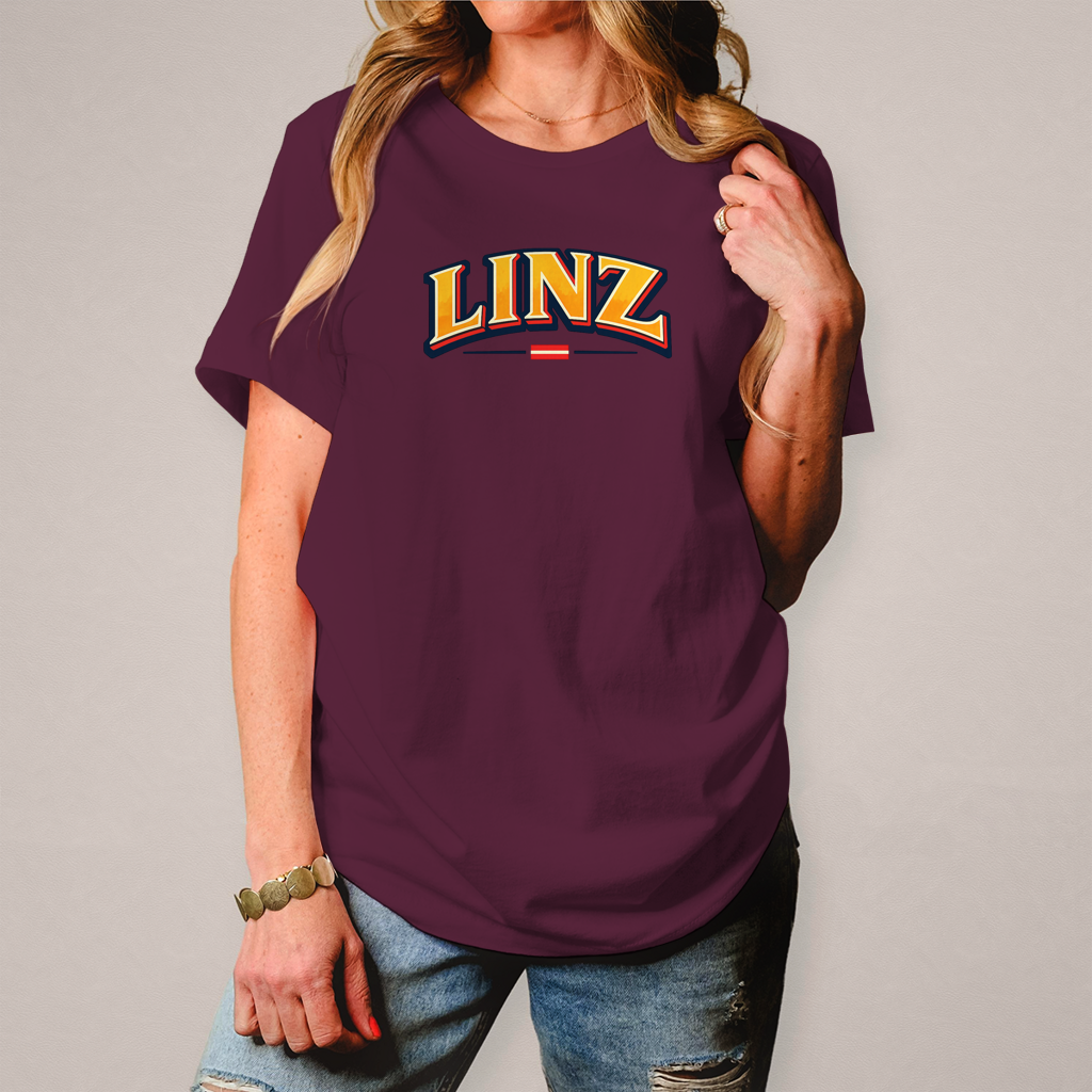Damen T-Shirt LINZ Vintage College Style – Austria Street Vibes Kollektion