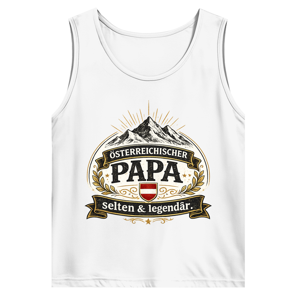 Herren Tank Top „Österreichischer Papa – selten & legendär“ | Lustiges Papa Muskelshirt