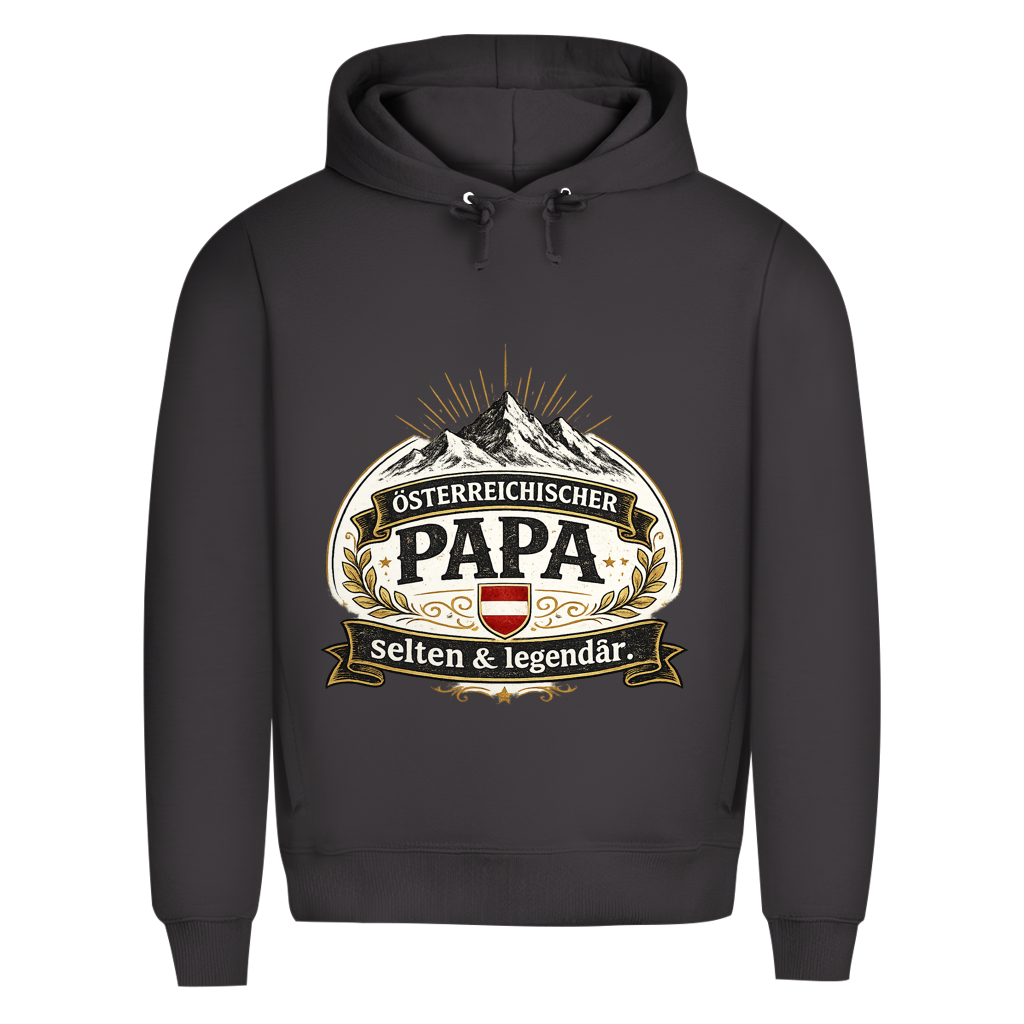 Herren Premium Bio Hoodie „Österreichischer Papa – selten & legendär“ | Lustiger Papa Hoodie
