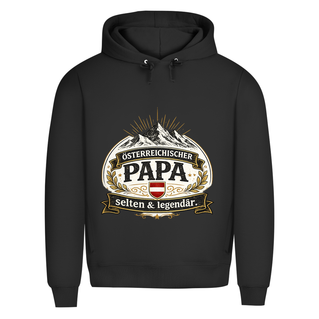 Herren Premium Bio Hoodie „Österreichischer Papa – selten & legendär“ | Lustiger Papa Hoodie