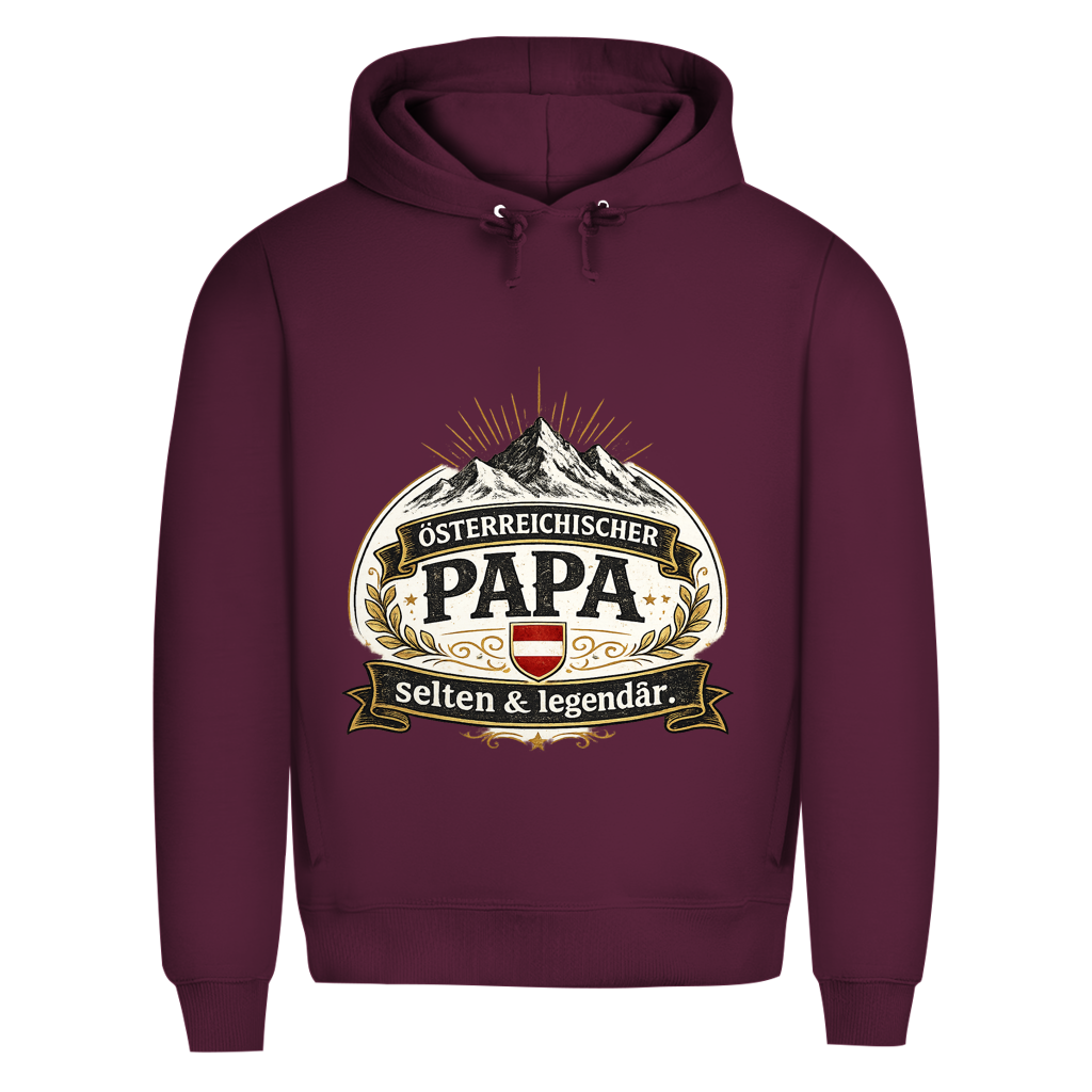 Herren Premium Bio Hoodie „Österreichischer Papa – selten & legendär“ | Lustiger Papa Hoodie