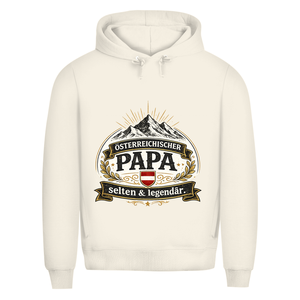 Herren Premium Bio Hoodie „Österreichischer Papa – selten & legendär“ | Lustiger Papa Hoodie