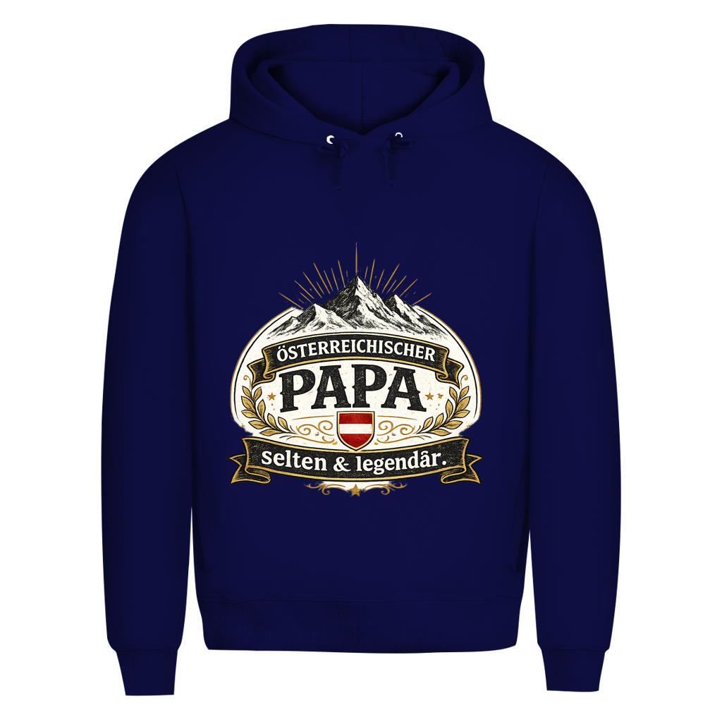 Herren Premium Bio Hoodie „Österreichischer Papa – selten & legendär“ | Lustiger Papa Hoodie