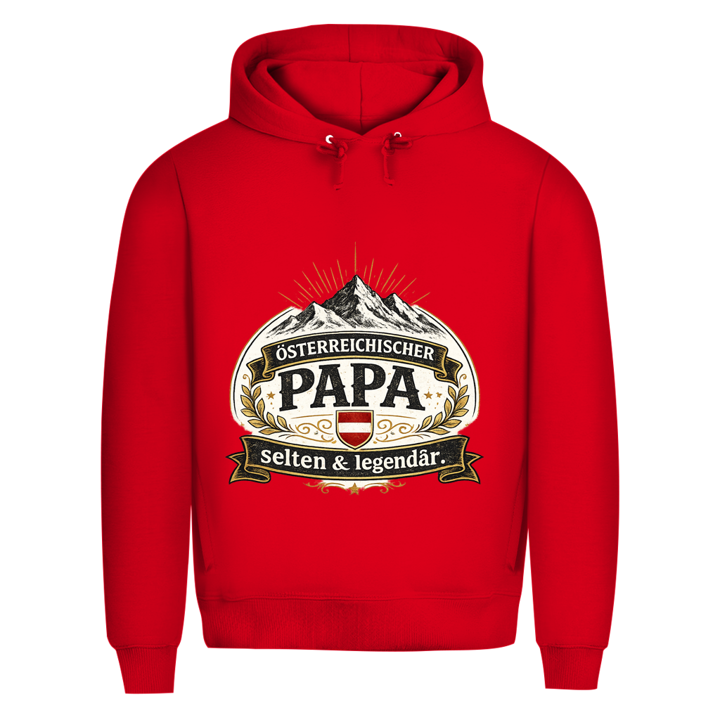 Herren Premium Bio Hoodie „Österreichischer Papa – selten & legendär“ | Lustiger Papa Hoodie