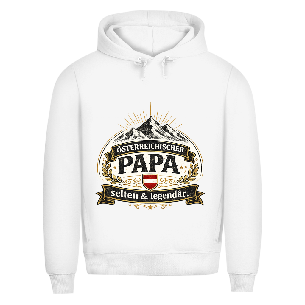 Herren Premium Bio Hoodie „Österreichischer Papa – selten & legendär“ | Lustiger Papa Hoodie