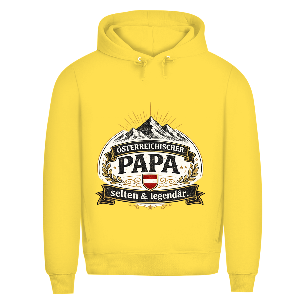Herren Premium Bio Hoodie „Österreichischer Papa – selten & legendär“ | Lustiger Papa Hoodie