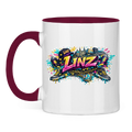 Zweifarbige LINZ Tasse – Austria Street Vibes | Österreich Graffiti Keramiktasse
