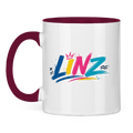 Zweifarbige LINZ Graffiti Tasse – Austria Street Vibes | Urban Österreich Keramiktasse