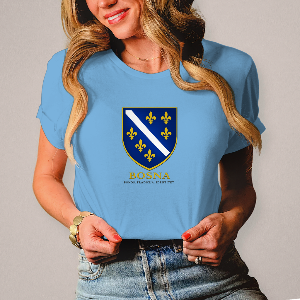 Damen T-Shirt „Bosna – Ponos. Tradicija. Identitet.“ | Bosnischer Streetwear Style