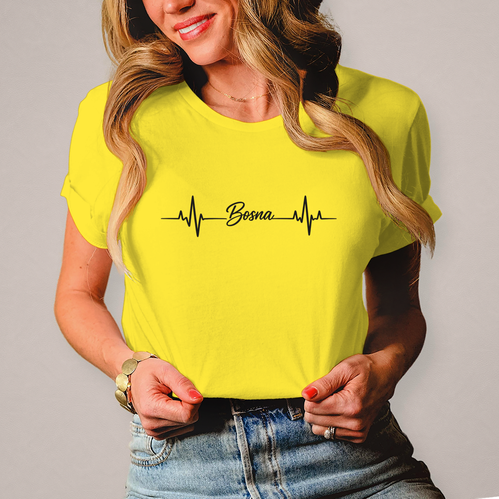 Damen T-Shirt „Bosna Heartbeat“ – Minimalistisches Bosnien Streetwear Shirt