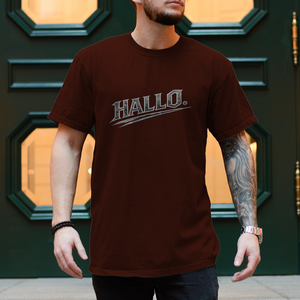 Herren T-Shirt „Hallo“