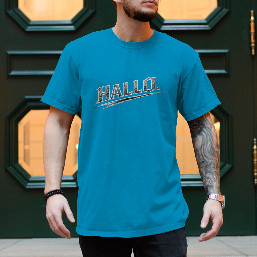 Herren T-Shirt „Hallo“