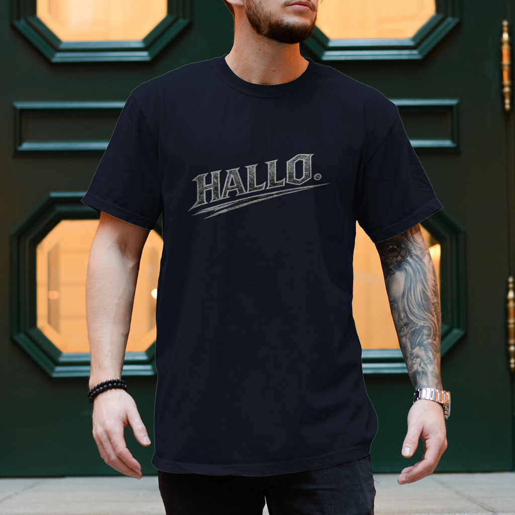 Herren T-Shirt „Hallo“