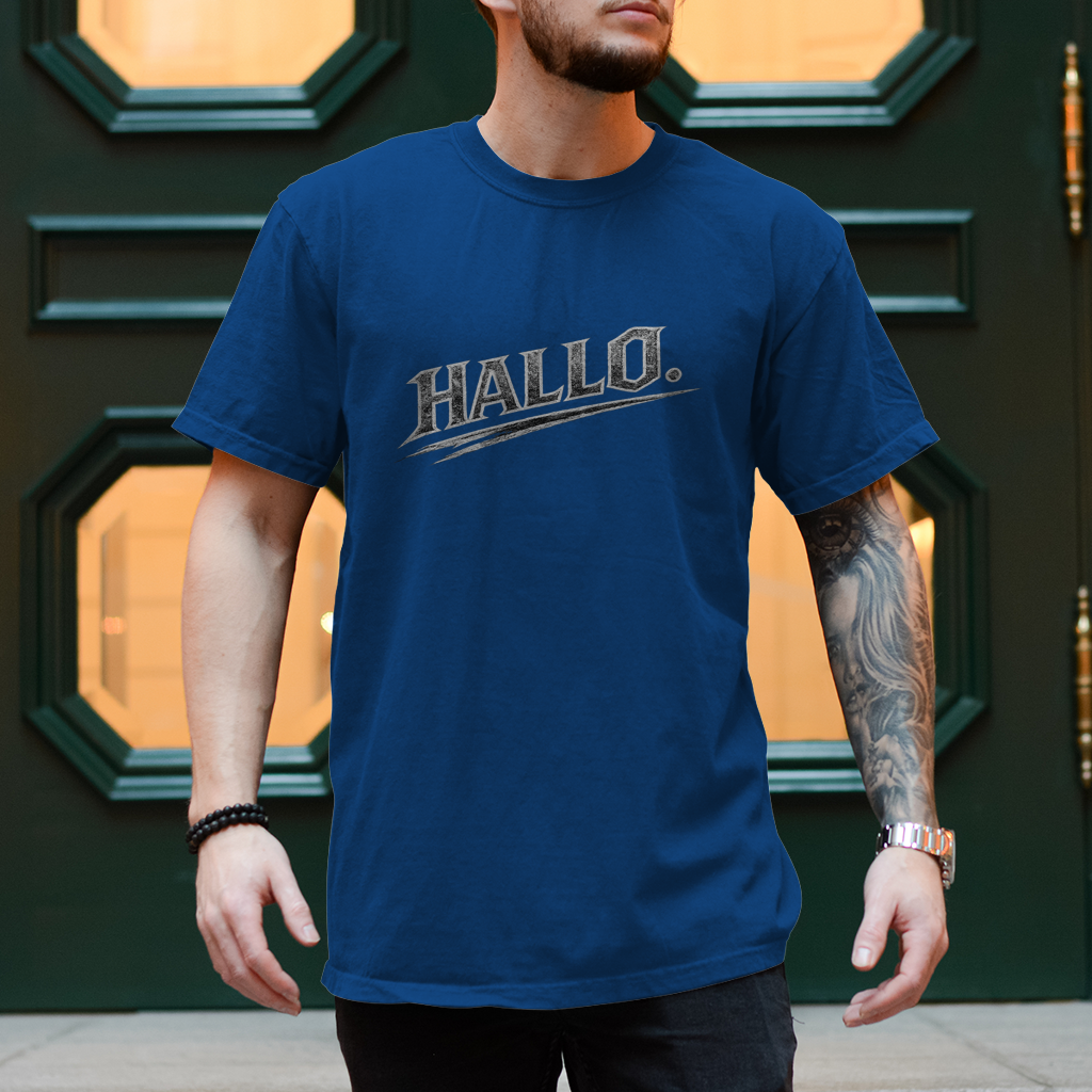 Herren T-Shirt „Hallo“