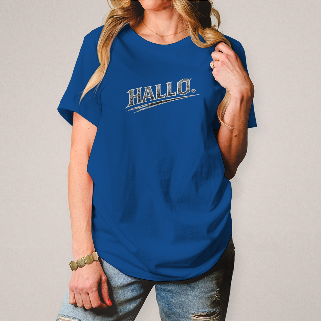 Damen T-Shirt „Hallo“