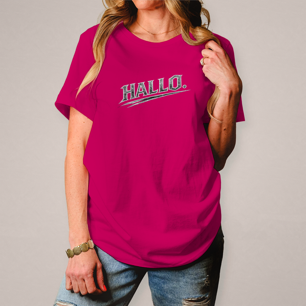Damen T-Shirt „Hallo“