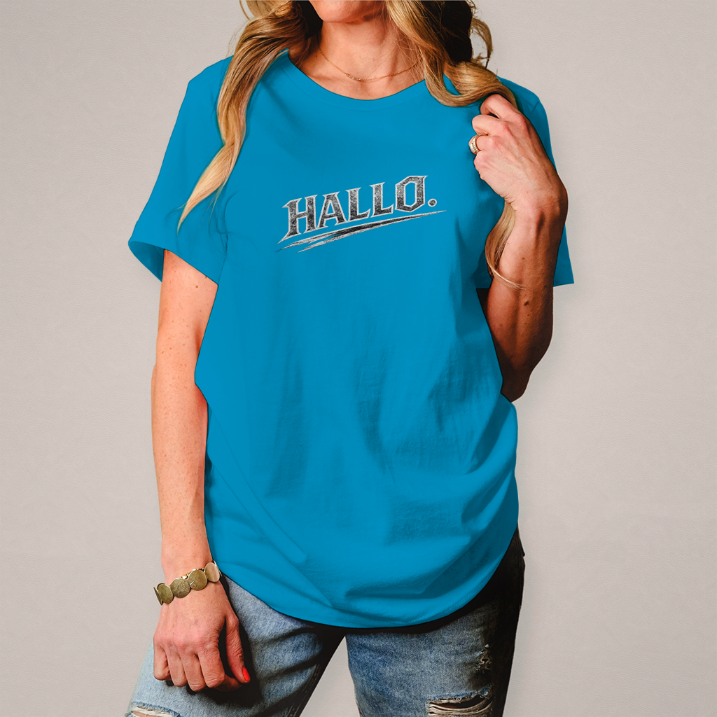 Damen T-Shirt „Hallo“
