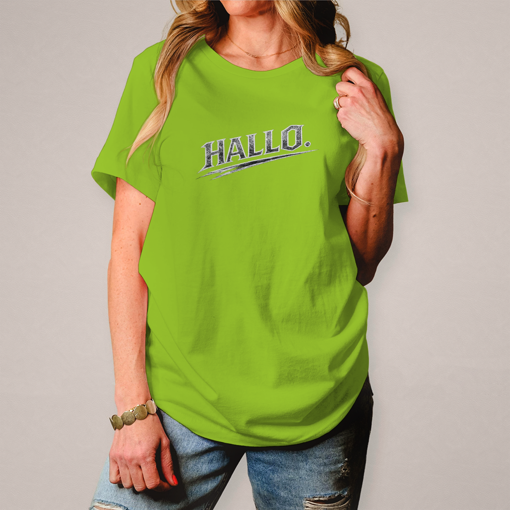 Damen T-Shirt „Hallo“