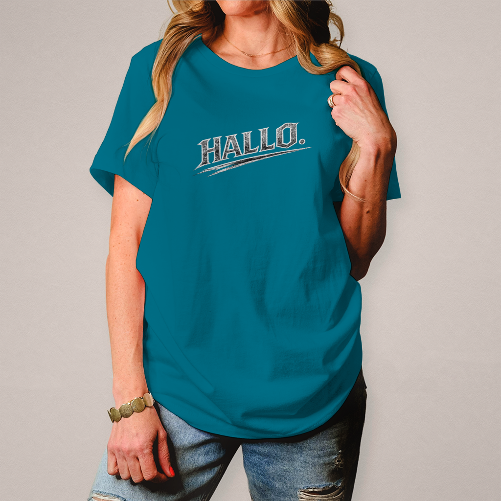 Damen T-Shirt „Hallo“