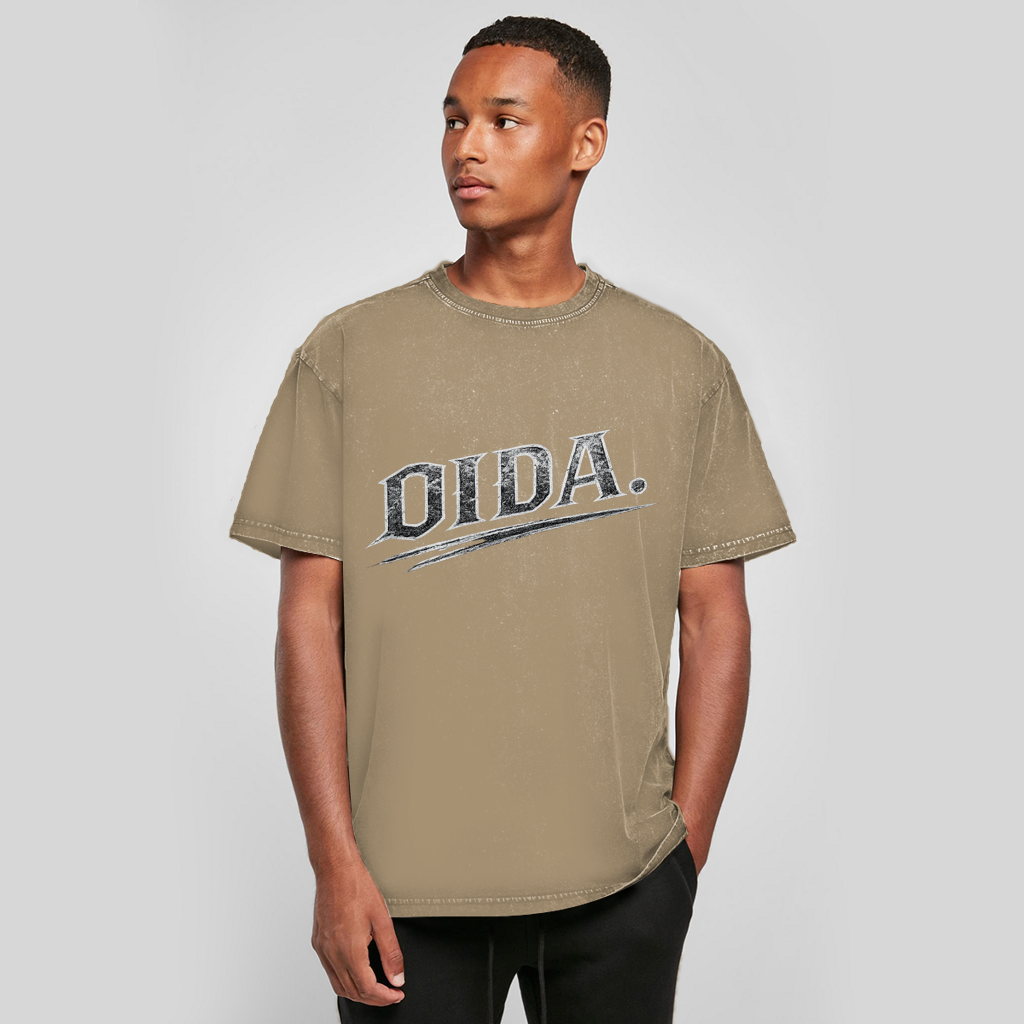 Oversize Washed T-Shirt „Oida“ – Österreichisches Acid Wash Streetwear Shirt