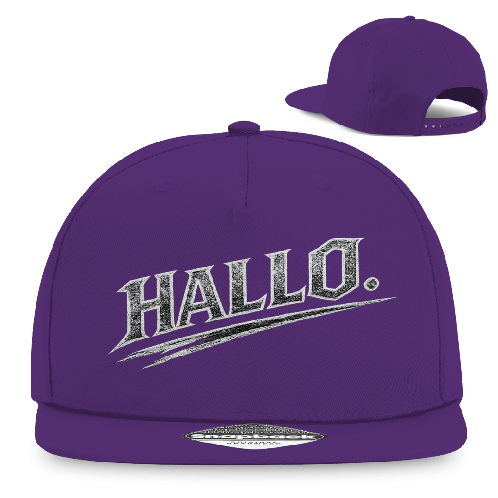Snapback Rapper Cap „Hallo“ – Österreichische Streetwear Cap im Retro Style