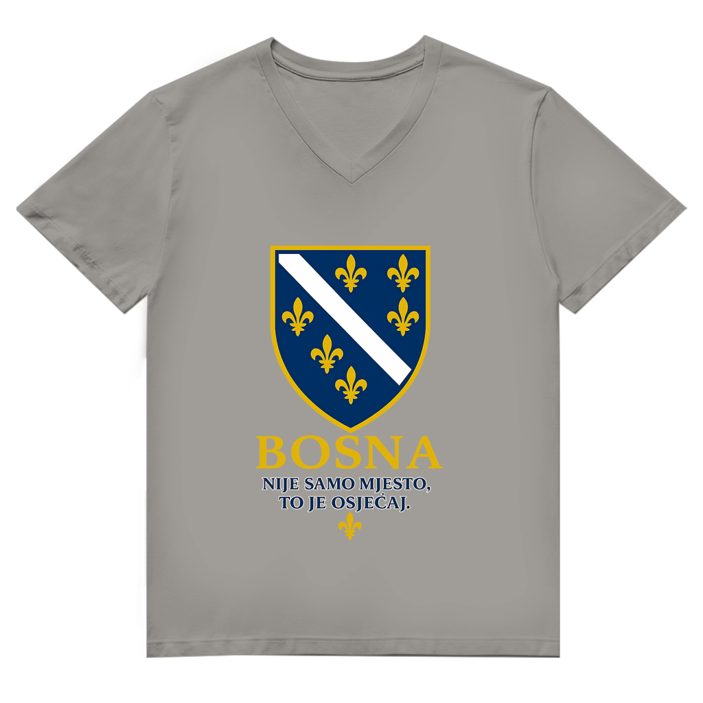 Herren Premium Bio V-Neck T-Shirt Bosna Nije Samo Mjesto To Je Osjećaj