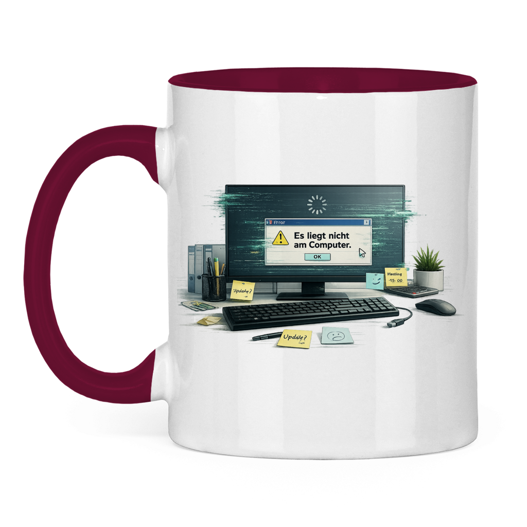 Es liegt nicht am Computer Tasse | Lustiges IT Geschenk