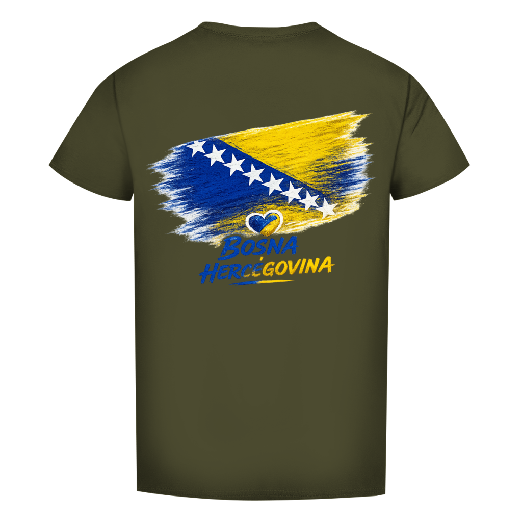 Herren Premium Bio T-Shirt Bosnien Flagge Herz
