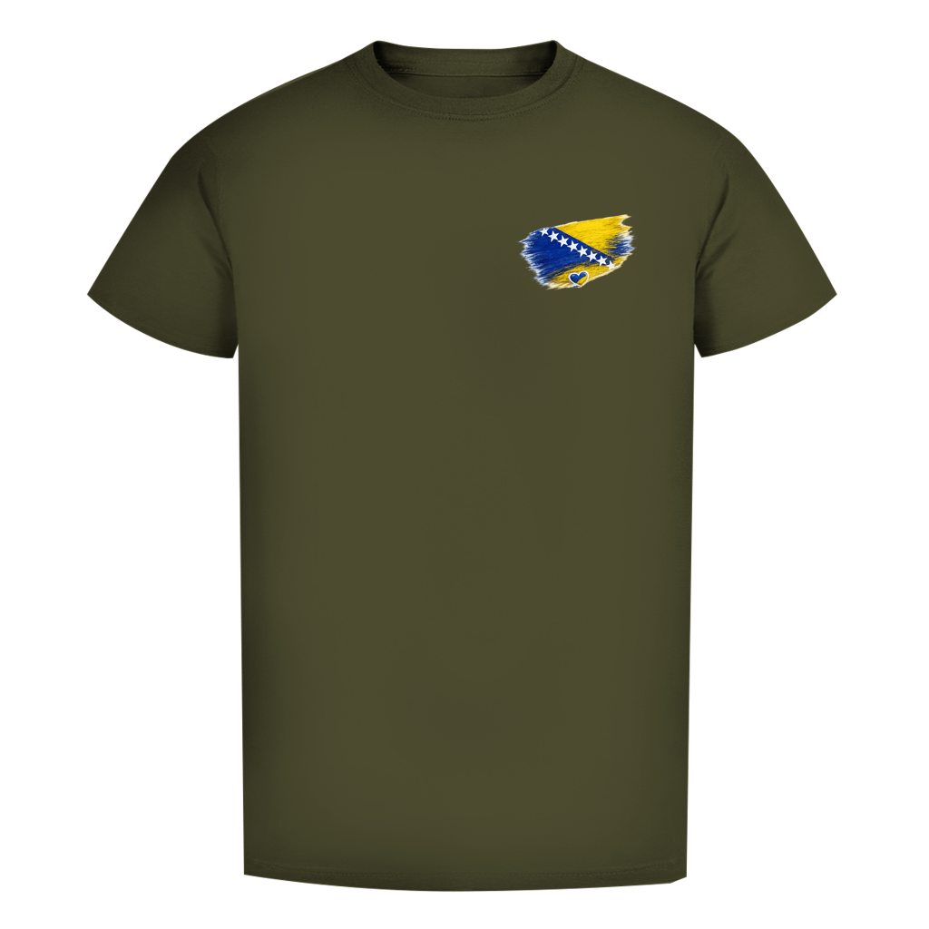 Herren Premium Bio T-Shirt Bosnien Flagge Herz