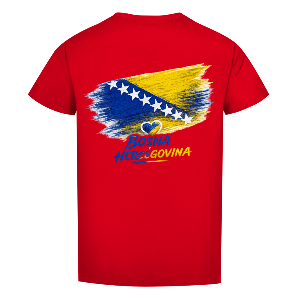 Herren Premium Bio T-Shirt Bosnien Flagge Herz