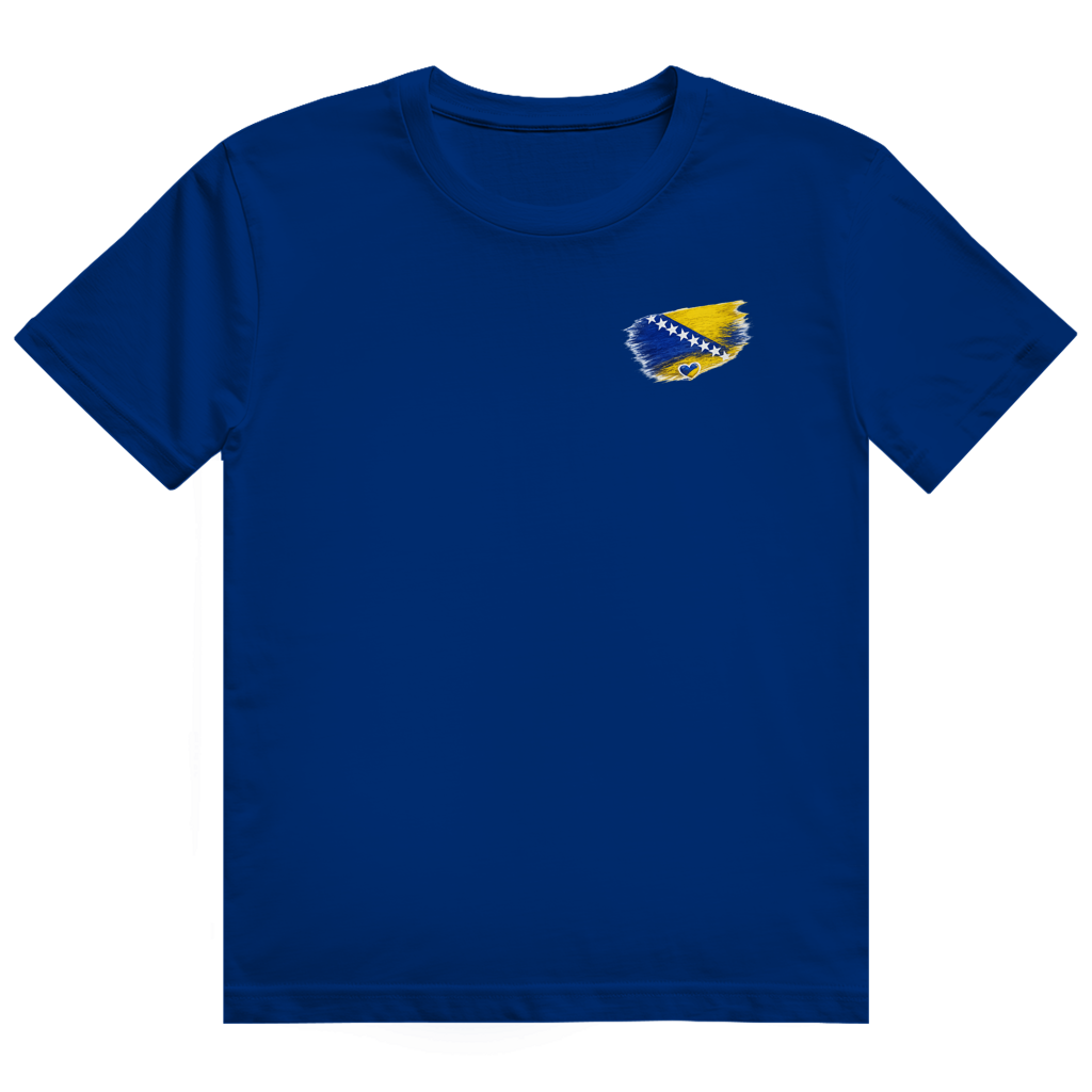 Herren Heavy Cotton T-Shirt Bosnien Flagge Herz
