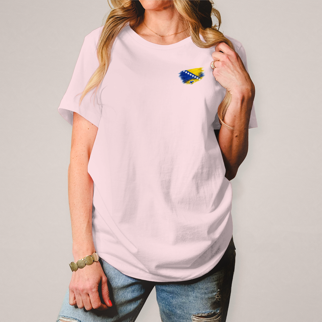 Damen T-Shirt  Bosnien Flagge Herz
