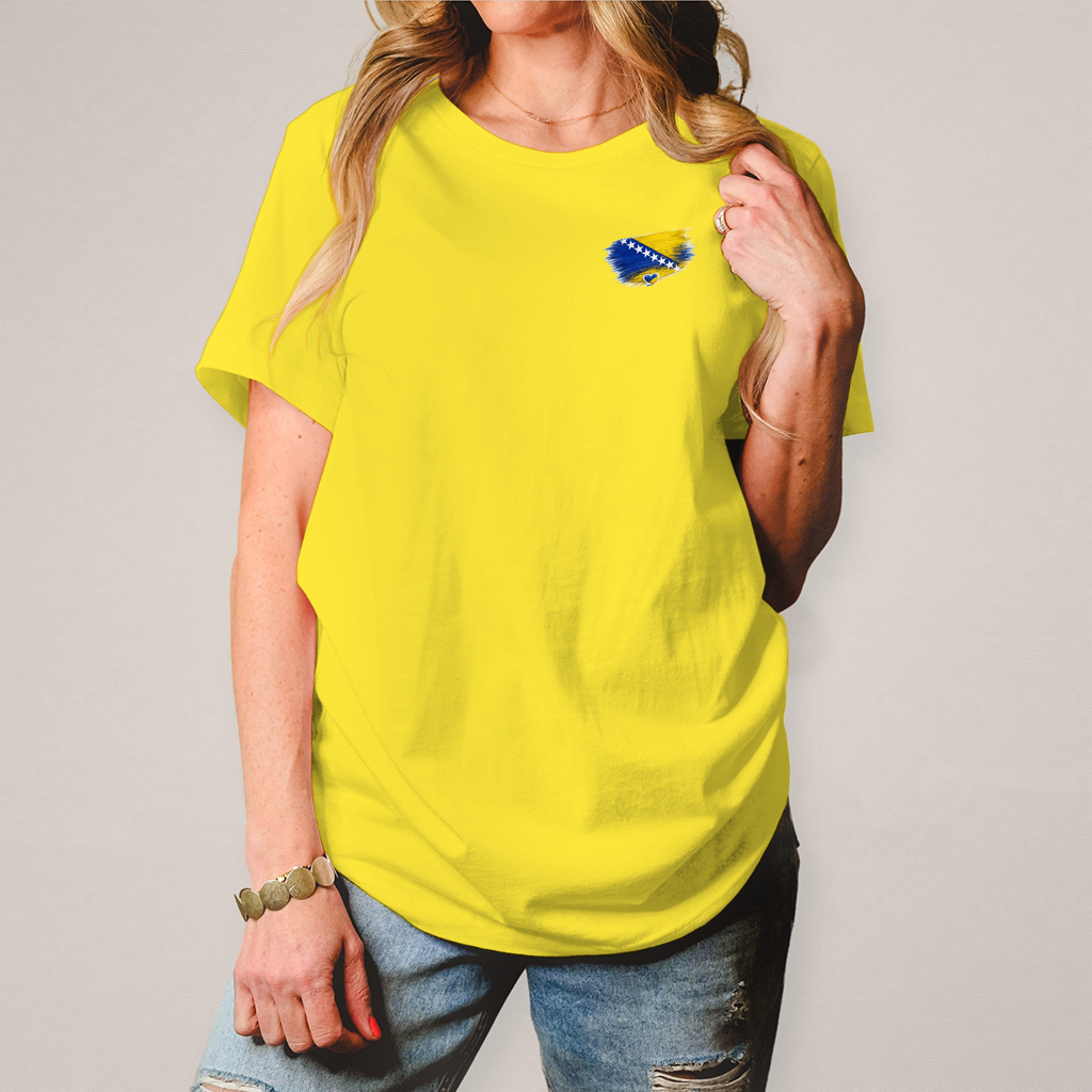 Damen T-Shirt  Bosnien Flagge Herz