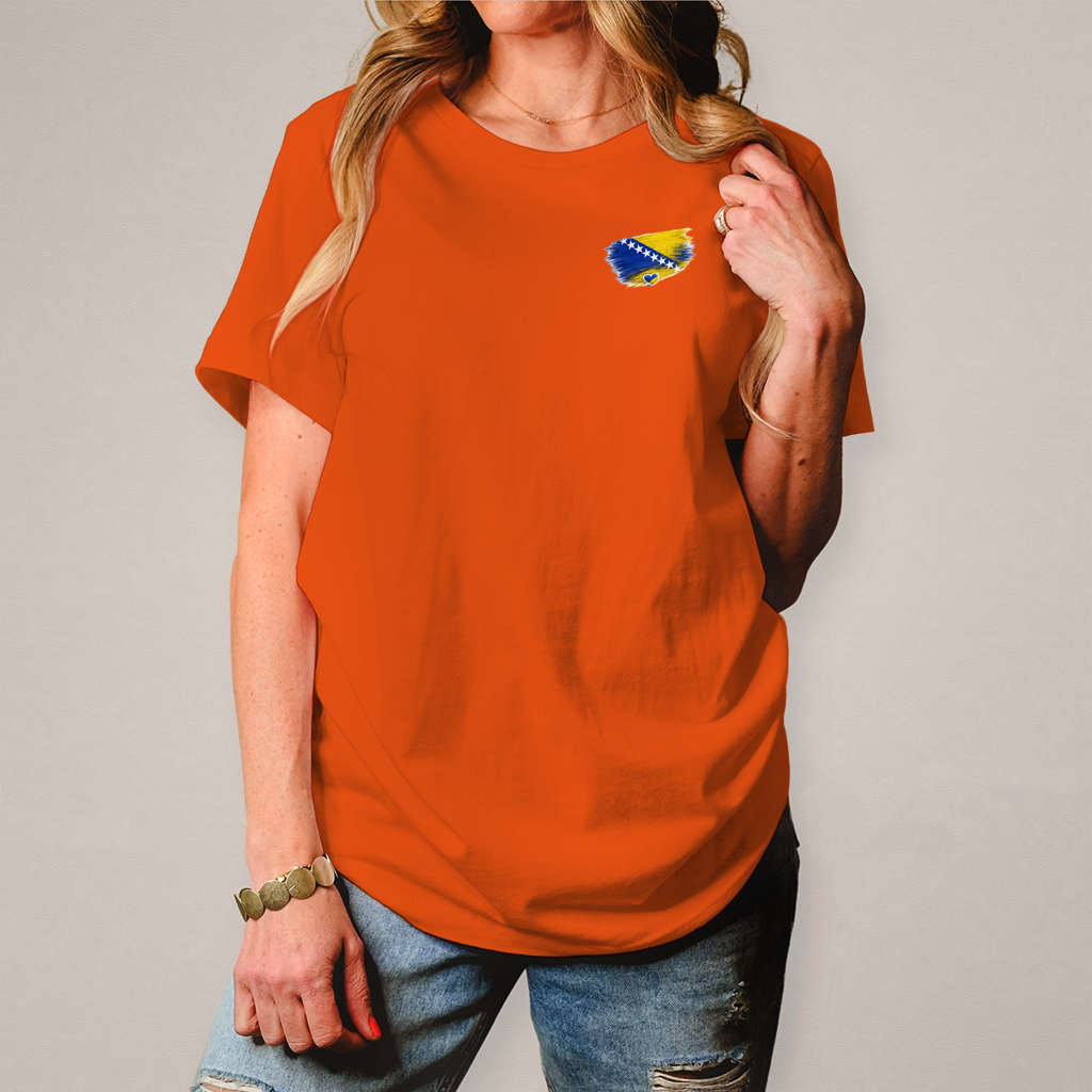 Damen T-Shirt  Bosnien Flagge Herz