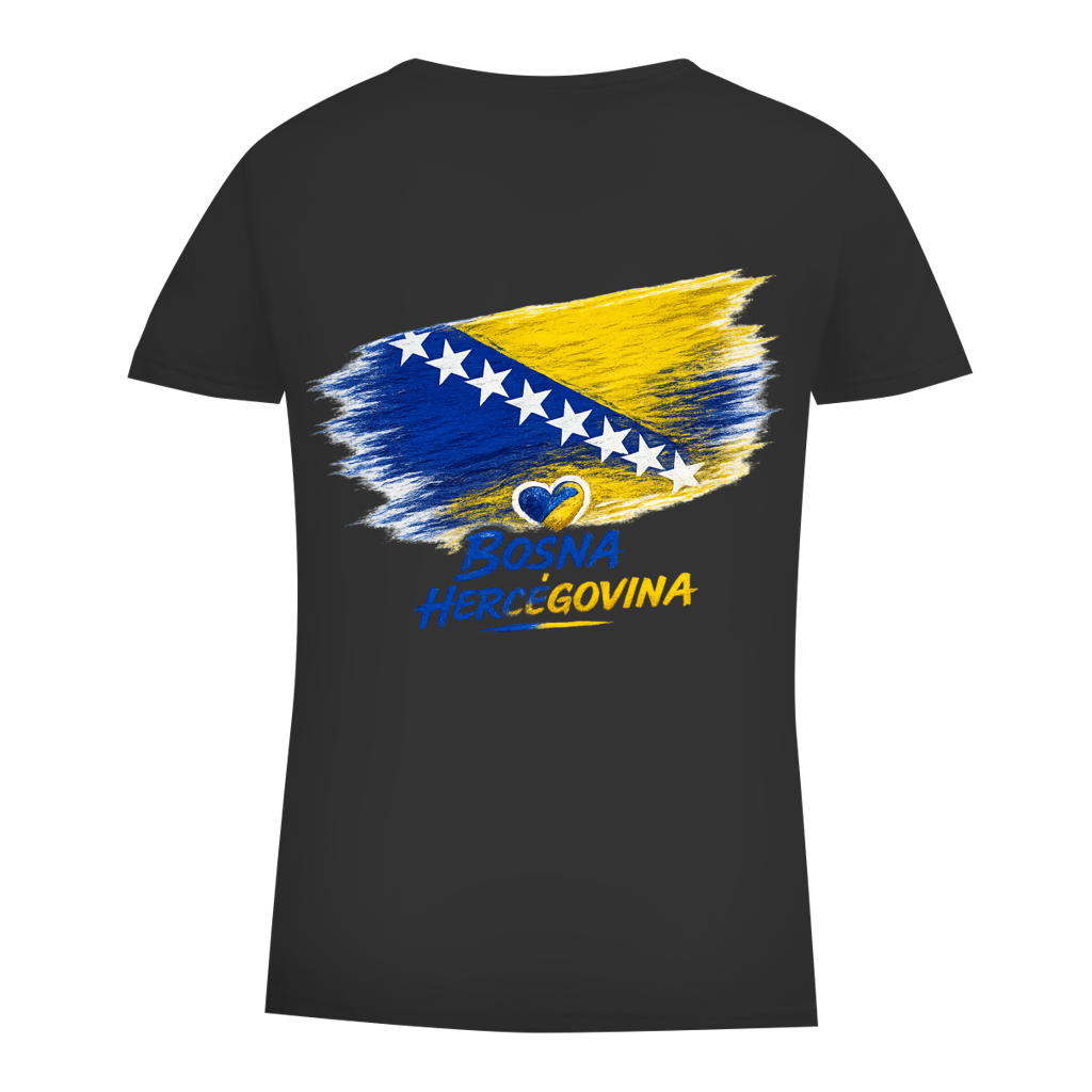 Damen Premium Bio T-Shirt  Bosnien Flagge Herz