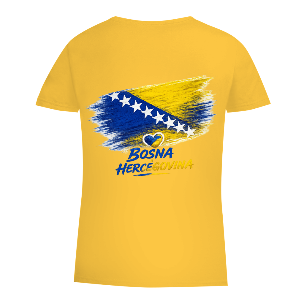 Damen Premium Bio T-Shirt  Bosnien Flagge Herz