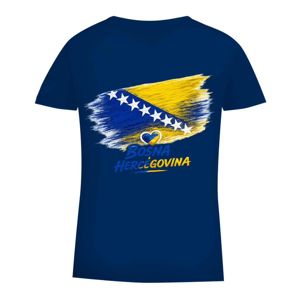 Ženska Premium Organska Majica Bosna Zastava Srce