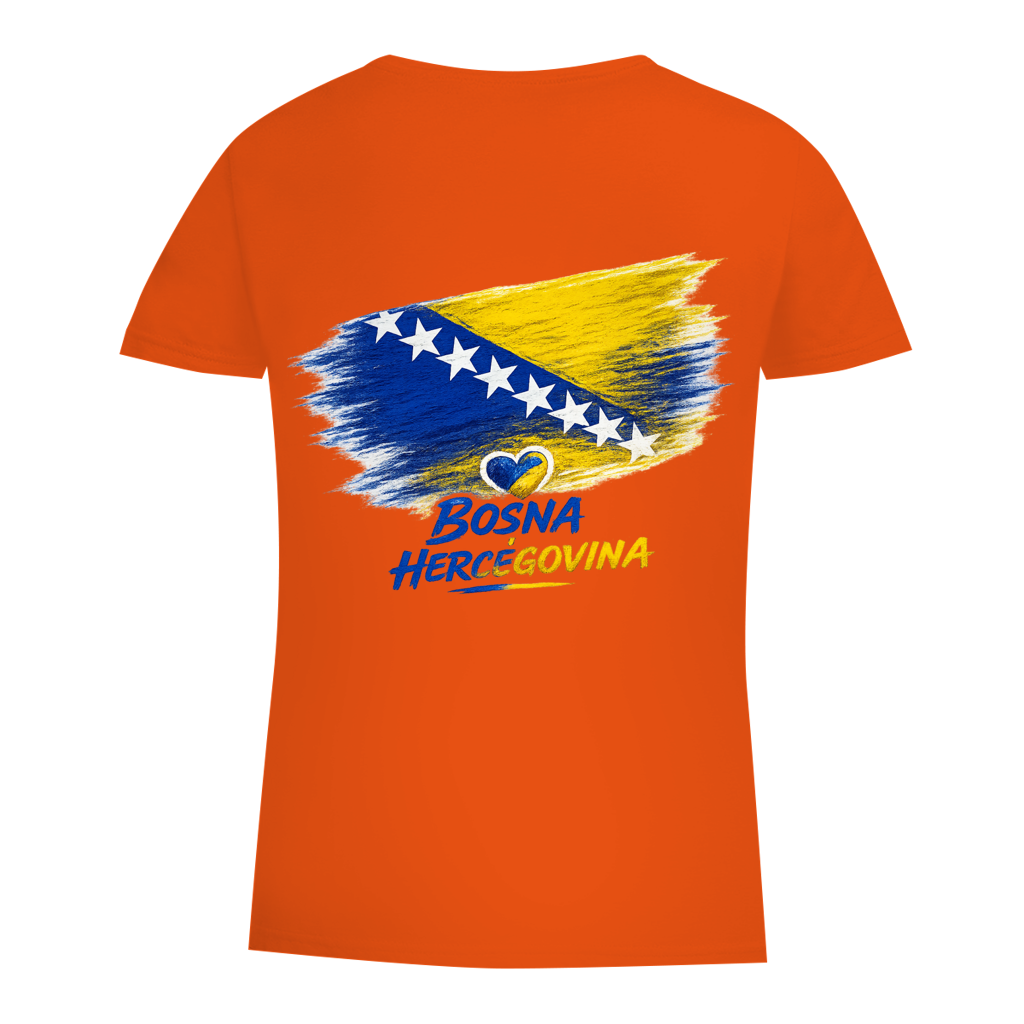 Damen Premium Bio T-Shirt  Bosnien Flagge Herz