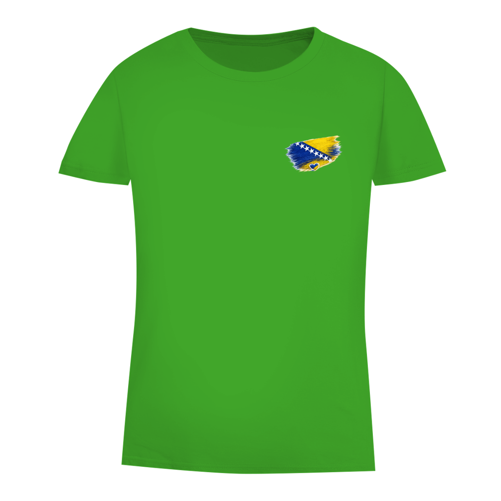 Damen Premium Bio T-Shirt  Bosnien Flagge Herz
