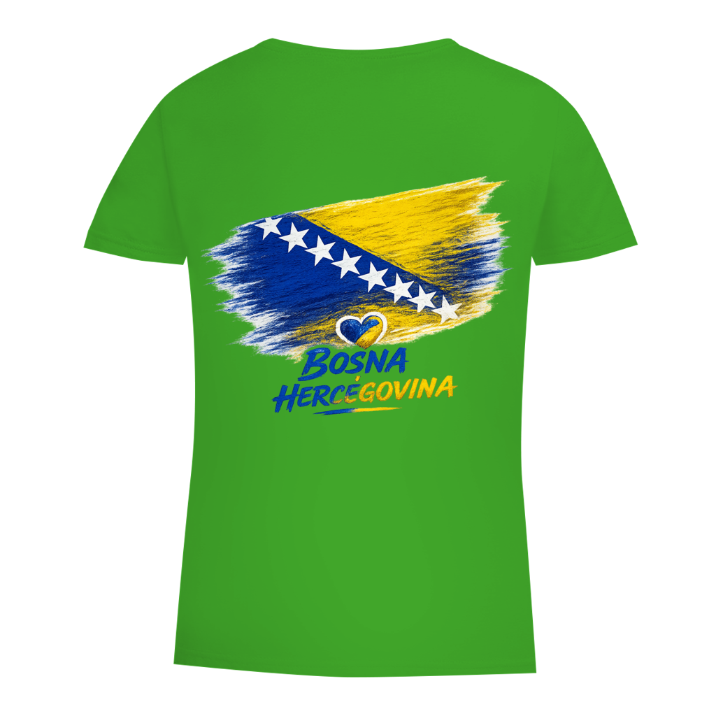 Ženska Premium Organska Majica Bosna Zastava Srce