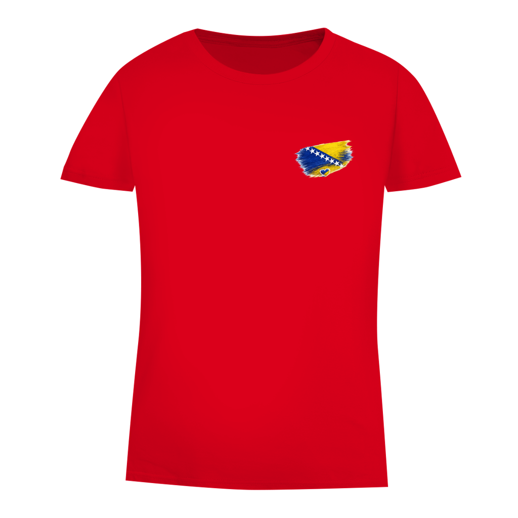 Damen Premium Bio T-Shirt  Bosnien Flagge Herz