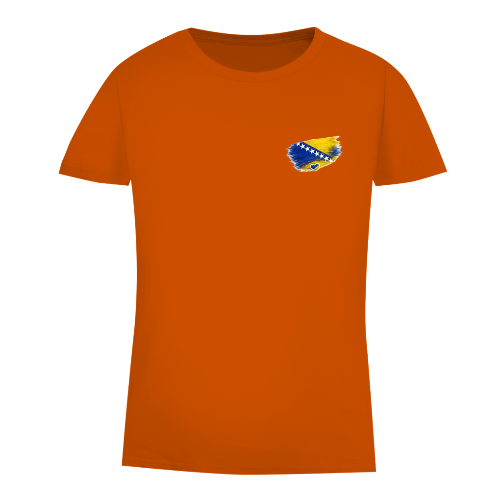 Damen Premium Bio T-Shirt  Bosnien Flagge Herz