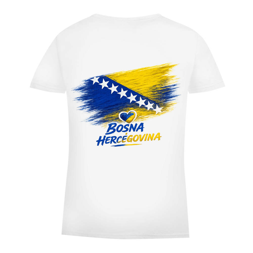 Ženska Premium Organska Majica Bosna Zastava Srce