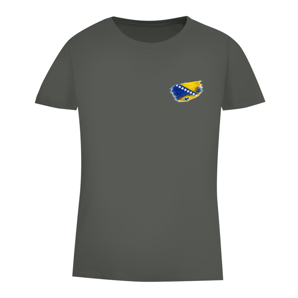 Damen Premium Bio T-Shirt  Bosnien Flagge Herz
