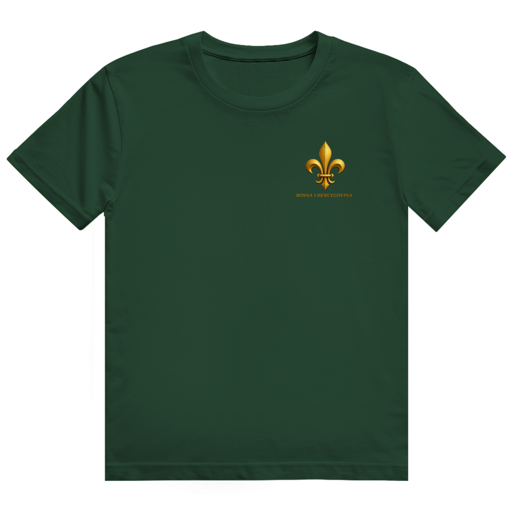 Herren Heavy Cotton T-Shirt Goldener Bosnischer Ljiljan